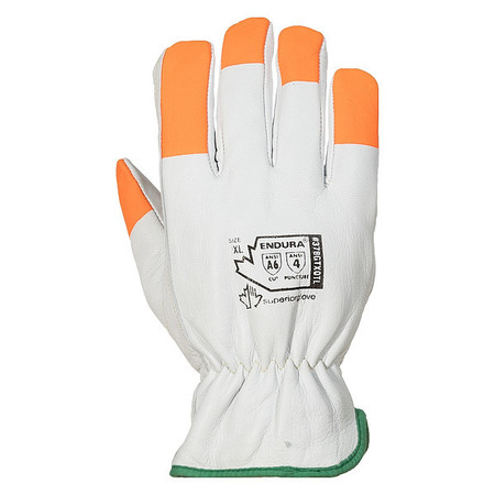 ENDURA Leather Gloves, White Back, S, PK12 378GTXOTLS