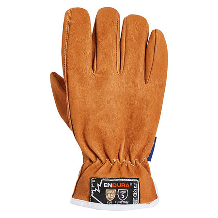 SUPERIOR GLOVE Leather Gloves, Tan, Glove Size L, PR 378CXGOB-L