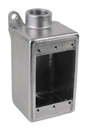 CALBRITE Weatherproof Electrical Box, 25 cu in, FDCS, 1 Gangs, Stainless Steel S61000FDCS