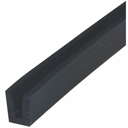 ZORO SELECT Rubber Edging, Neoprene, 10 ft Length, Non-Adhesive Backing, 1/4 in Overall Width, Style: A ZTRIM-307