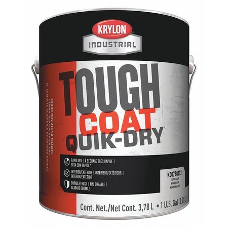 KRYLON Interior/Exterior Paint, High Gloss, Alkyd Base, Black, 5 gal K00780113-20