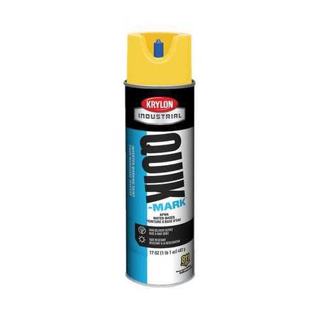 Krylon Industrial Inverted Marking Paint, 17 oz., Utility Yellow, Water -Based A03801004