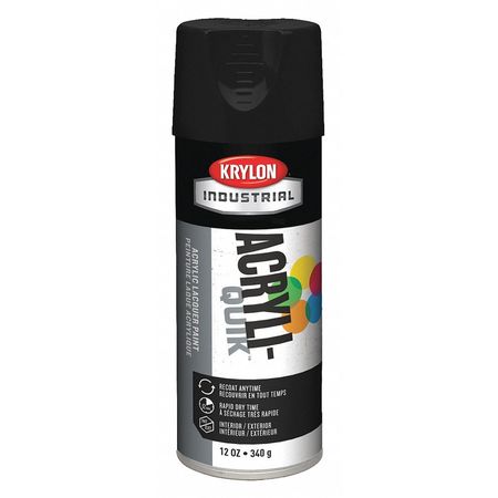 KRYLON INDUSTRIAL Spray Paint, Black, Semi-Flat, 12 oz K01613A07