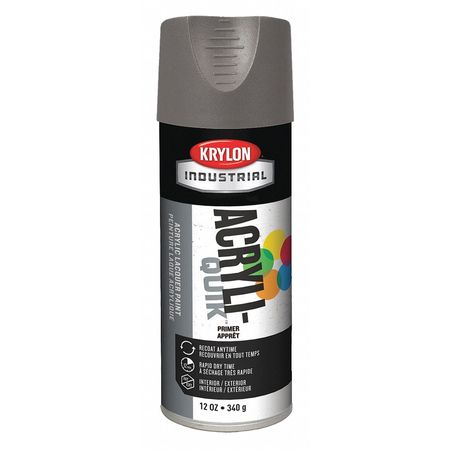 Krylon Industrial Spray Primer, Gray, Flat Finish, 12 oz. K01318A07