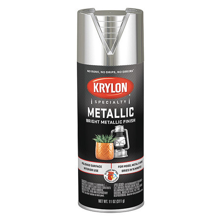 Krylon Metallic Spray Paint, Bright Silver, Metallic, 11 oz K01401777