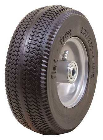 Marastar Flat Free Wheel, Polyurethane, 275 lb, Gray, Tread: Sawtooth 00091