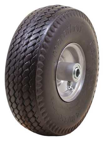MARASTAR Flat Free Wheel, Polyurethane, 300 lb, Gray 00014