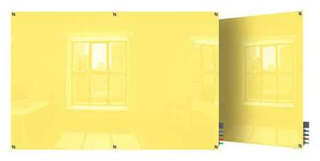 Ghent 48"x72" Magnetic Glass Dry Erase Board, Yellow HMYSM46YW