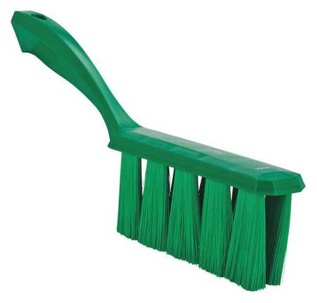 Vikan 1 1/2 in W Bench Brush, Soft, 7 in L Handle, 6 1/2 in L Brush, Green, Plastic, 13 in L Overall 45812