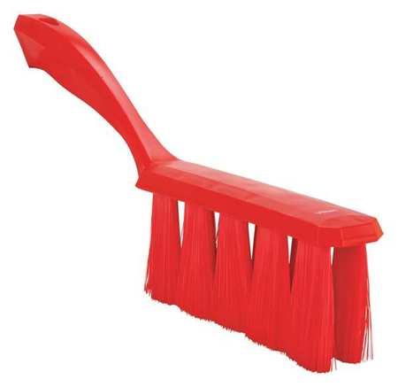 Vikan 1 1/2 in W Bench Brush, Soft, 7 in L Handle, 6 1/2 in L Brush, Red, Plastic, 13 in L Overall 45814