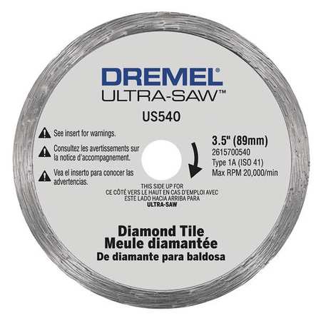 DREMEL Cutting Wheel, Diamond, 3-1/2 in. dia. US540-01