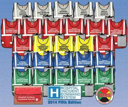 DISASTER MANAGEMENT SYSTEMS HICS 2014 Vest Kit, Medium, 26 Vests DMS 05312