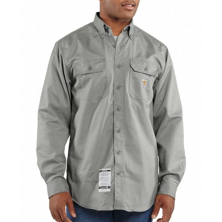 Carhartt Carhartt Flame Resistant Collared Shirt, Gray, Twill/Cotton, 4XLT FRS160-GRY TLL 4XL