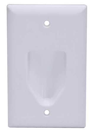 Monoprice Wall Plate, Cable, Recessed, 1G, Wht 3997