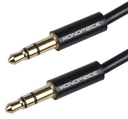 Monoprice Audio Cable, 3.5mm, M/M, 3 Ft, Blk 9564