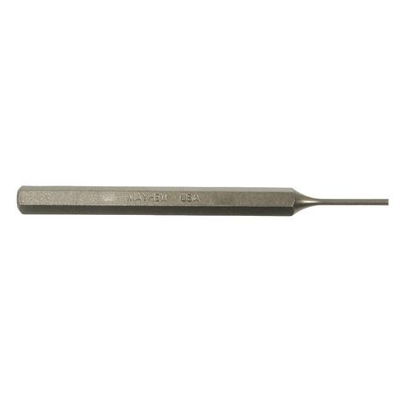 Mayhew Pin Punch, Steel, 7-7/8in.L, 1/4in. Tip 71502