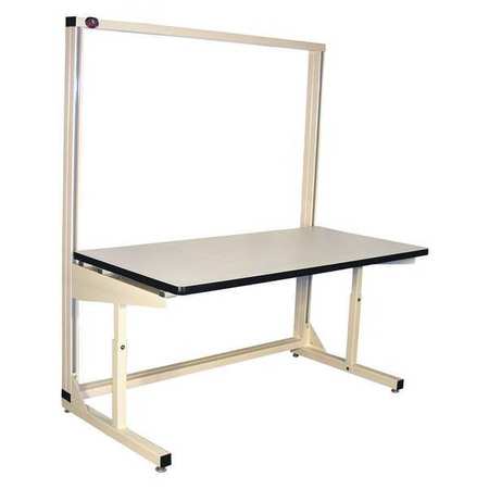 PRO-LINE Bolted Flex Line Work Bench, ESD Laminate, 60" W, 30" to 36" Height, 750 lb., Cantilever FL6030ESD-H11