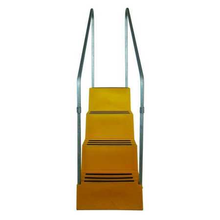 Dpi 4 Steps, Plastic Step Stand, 500 lb. Load Capacity, Yellow T445-14
