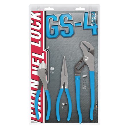 CHANNELLOCK 3 Piece Gift Sets Plastic Grip Plier Set Dipped Handle GS-4