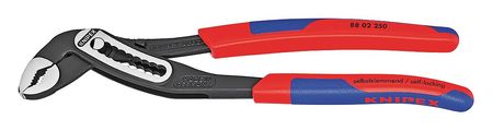 Knipex 10 in V-Jaw Tongue and Groove Plier Serrated, Bi-Material Grip 88 02 250