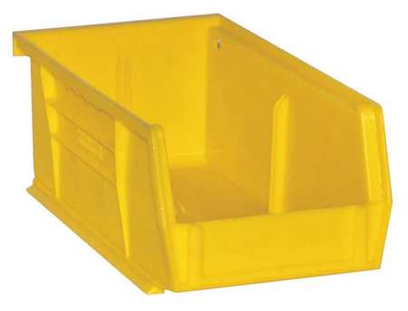 Durham Mfg 10 lb Hang & Stack Storage Bin, Copolymer Polypropylene, 4-3/16 in W, 3 in H, 7-7/16 in L, Yellow PB30220-21