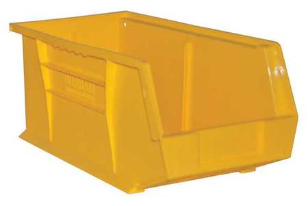 Durham Mfg 60 lb Hang & Stack Storage Bin, Copolymer Polypropylene, 8-1/4 in W, 7 in H, Yellow, 14-5/8 in L PB30240-21