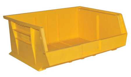 DURHAM MFG 75 lb Hang & Stack Storage Bin, Copolymer Polypropylene, 16-3/4 in W, 7 in H, 14-5/8 in L, Yellow PB30250-21