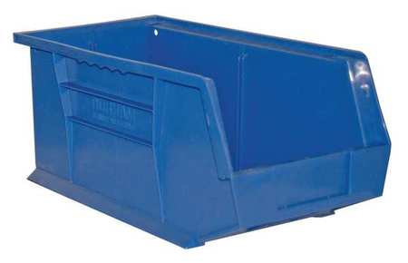 Durham Mfg 60 lb Hang & Stack Storage Bin, Copolymer Polypropylene, 8-1/4 in W, 7 in H, Blue, 14-5/8 in L PB30240-52