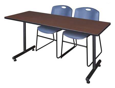 Regency RectangleKobe Training Tables, 60X24X29, Wood, MetalTop, Mocha Walnut MKTRCT6024MW