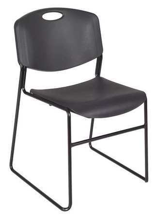 REGENCY Stacking Chair, Zeng Series, Polypropylene Black, PK4 4400BK