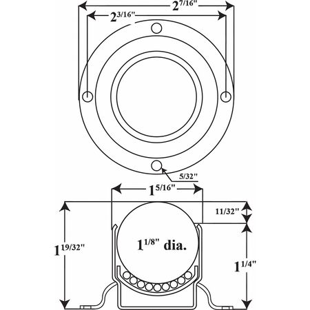 Ashland Conveyor Ball Transfer, Flange, 1-1/8In Ball Dia BT FRD 4H 1.13DIA 180 CS/CS