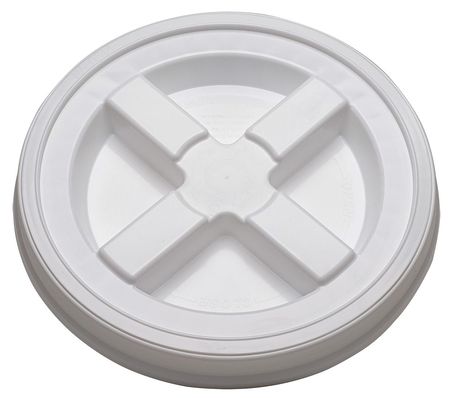 Zoro Select Plastic Pail Lid, Dia 12-3/8 In, White GA5W