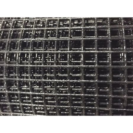 Zoro Select PVC Coated Mesh, 4 ft W, 1,200 in L, 0.025 in Wire Dia, Black 12004E025-48x1200