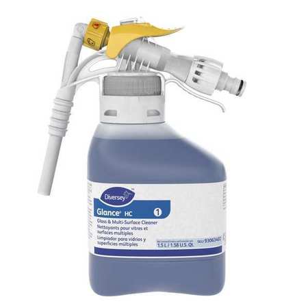 Diversey Glass and All Purpose Cleaner, 1.5L Hose End Connection Bottle, 2 PK 93063402