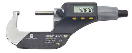 TESA BROWN & SHARPE Outside Micrometer, 1 to 2"/25 to 50mm, Features: Inch/Metric Conversion 06030021