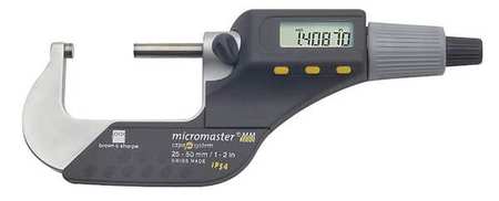 Tesa Brown & Sharpe Outside Micrometer, 1 to 2"/25 to 50mm, Features: Inch/Metric Conversion 06030021