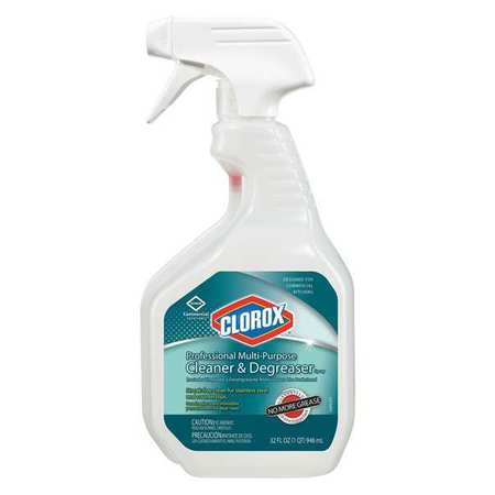 Clorox Multi-Purpose Cleaners and Degreaser, 32 oz. Trigger Spray Bottle, Liquid, Clear, Green, 9 PK 30865