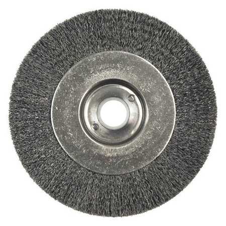 WEILER 4" Narrow Face Crimped Wire Wheel .006" Steel Fill 5/8"-1/2" Arbr Hole 00105