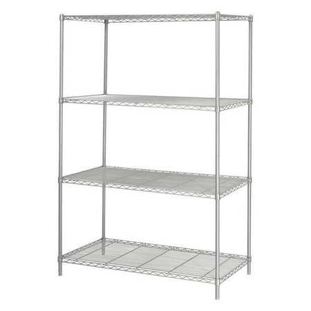 SAFCO Wire Shelving Unit, 24"D x 48"W x 72"H, Gray 5294GR