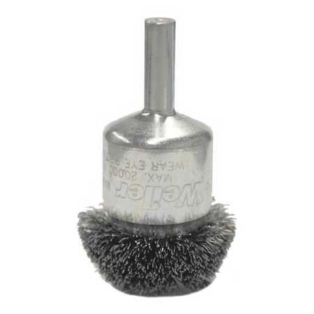 WEILER 1-1/2" Circular Flared Crimped Wire End Brush .006" SS Fill 10045