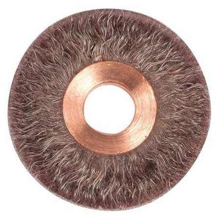 Weiler 2" Encapsulated Small Dia Crimped Wire Wheel .0104" Steel 1/2" Arbr Hl 35240