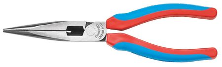 Channellock 7 13/16 in XLT Long Nose Plier, Side Cutter Plastisol And Code Blue Grips Handle E318CB