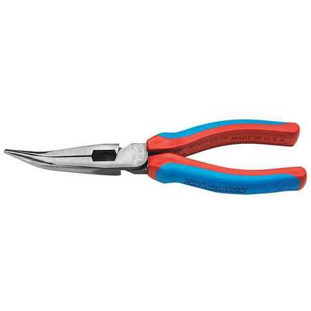 CHANNELLOCK 7 51/64 in Long Nose Plier, Side Cutter Plastisol And Code Blue Grips Handle E388CB