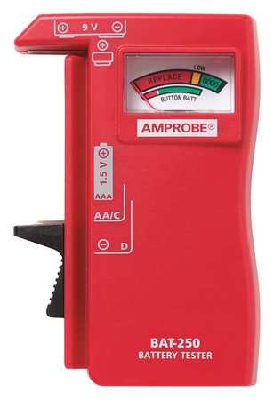 Amprobe Battery Tester, Analog, 1.5 to 9V BAT-250