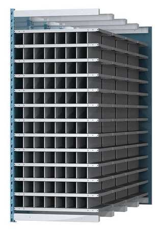 HALLOWELL Steel Add-On Pigeonhole Bin Unit, 96 in D x 87 in H x 36 in W, 13 Shelves, Blue/Gray AHDB104-96PB