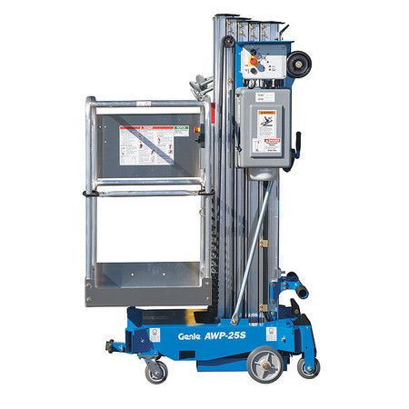 GENIE Aerial Work Platform, No Drive, 350 lb Load Capacity, 6 ft 6 in Max. Work Height AWP-25S AC