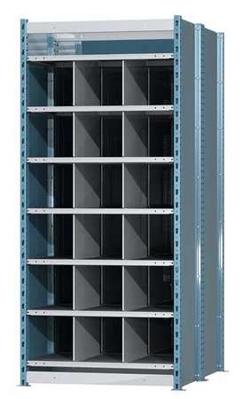 HALLOWELL Steel Starter Pigeonhole Bin Unit, 48 in D x 87 in H x 36 in W, 7 Shelves, Blue/Gray HDB18-48PB