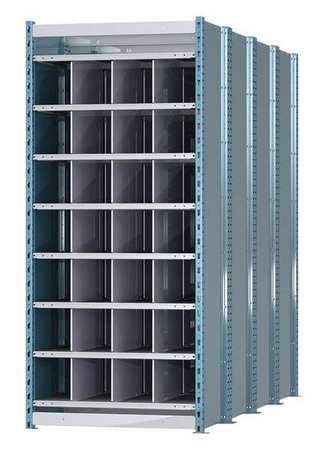 HALLOWELL Steel Starter Pigeonhole Bin Unit, 96 in D x 87 in H x 36 in W, 9 Shelves, Blue/Gray HDB28-96PB