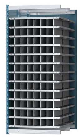 HALLOWELL Steel Add-On Pigeonhole Bin Unit, 48 in D x 87 in H x 36 in W, 14 Shelves, Blue/Gray AHDB104-48PB