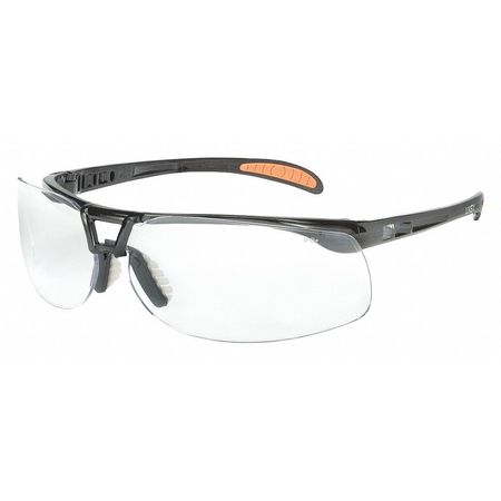 HONEYWELL UVEX Uvex Protege Safety Glasses, HydroShield Anti-Fog, Anti-Scratch, Black Half-Frame, Clear Lens S4200HS